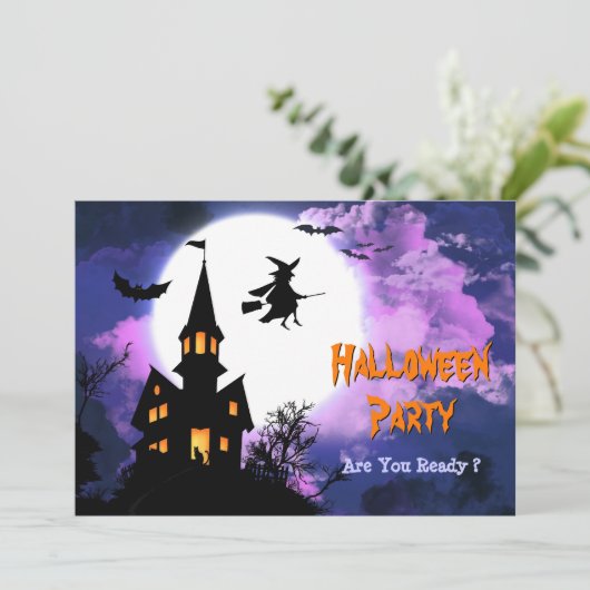 Beängstigendes Spuk Einladung (Stehend Vorderseite)