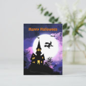 Beängstigendes Spuk Haus Happy Halloween Postkarte (Stehend Vorderseite)