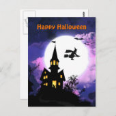 Beängstigendes Spuk Haus Happy Halloween Postkarte (Vorne/Hinten)