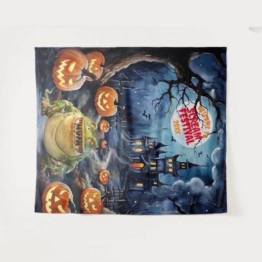 Beängstigendes Spuk Haus - Hintergrund Wandteppich (Vorderseite (Horizontal))