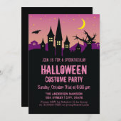 Beängstigendes, Spuk HausHalloween-KostümParty Einladung (Vorne/Hinten)