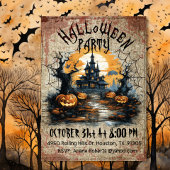 Beängstigendes Spuk HausHalloween-Party Einladung