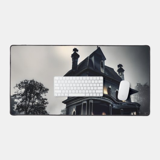 Beängstigendes Spuk Herrenhaus in der Abenddämmeru Schreibtischunterlage (Tastatur & Maus)