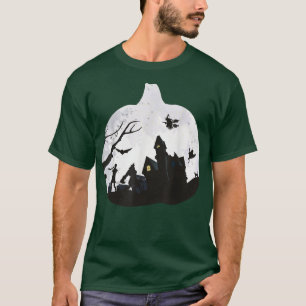 Beängstigendes Spuk Herrenhaus mit Werewolf Zombie T-Shirt
