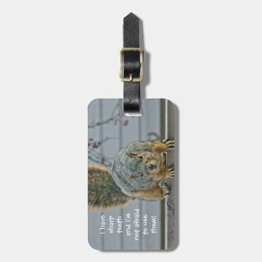 " "BEÄNGSTIGENDES SQUIRREL" GEPÄCKANHÄNGER (Vorderseite vertikal)