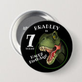Beängstigendes T-Rex Dinosaurier Kinderalter Button (Vorne & Hinten)