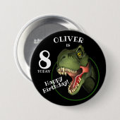 Beängstigendes T-Rex Dinosaurier Kinderalter Button (Vorne & Hinten)