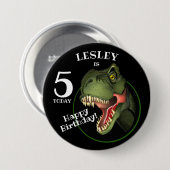 Beängstigendes T-Rex Dinosaurier Kinderalter Button (Vorne & Hinten)