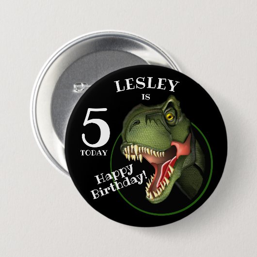 Beängstigendes T-Rex Dinosaurier Kinderalter Button (Vorne & Hinten)