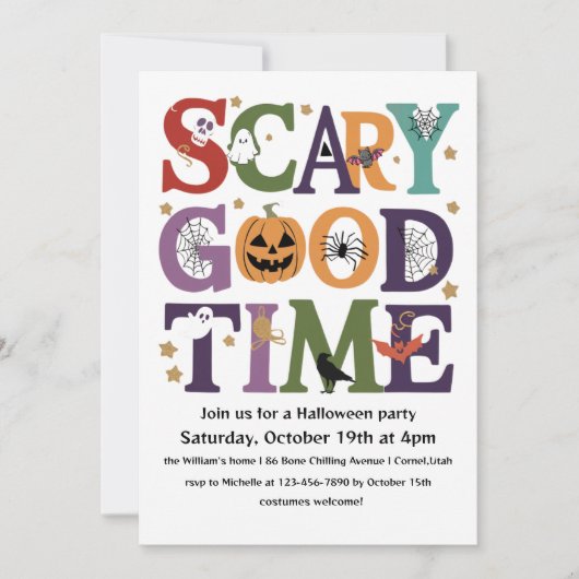 Beängstigendes Time-Halloween-Party Einladung (Vorderseite)