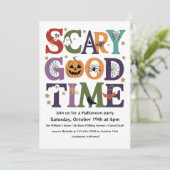 Beängstigendes Time-Halloween-Party Einladung (Stehend Vorderseite)