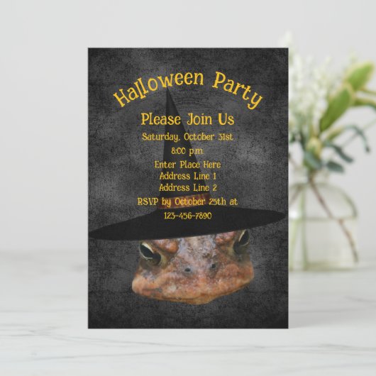 Beängstigendes Totengesicht in Hexenhuttholz Einladung (Stehend Vorderseite)