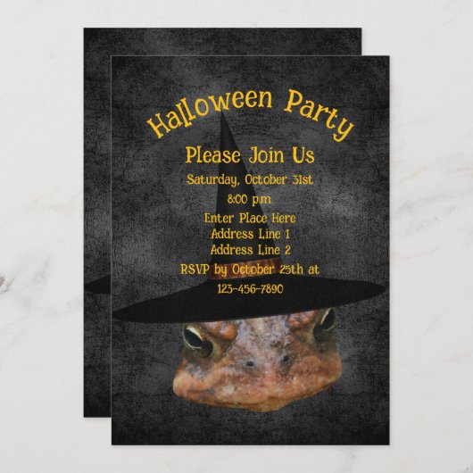 Beängstigendes Totengesicht in Hexenhuttholz Einladung (Vorne/Hinten)