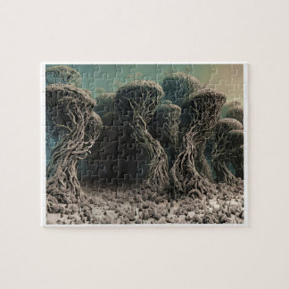 Beängstigendes und cremefarbenes Puzzle