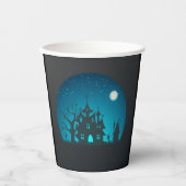 Beängstigendes und lustiges blaues und schwarzes S Pappbecher (Vorderseite)