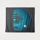 Beängstigendes und lustiges blaues und schwarzes S Wandteppich (Vorderseite (Horizontal))