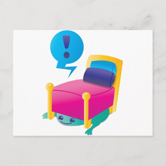 BEÄNGSTIGENDES Ungeheuer unter der BED Postkarte (Vorderseite)