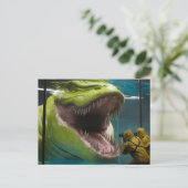 Beängstigendes Unterwassermonster Postkarte (Stehend Vorderseite)
