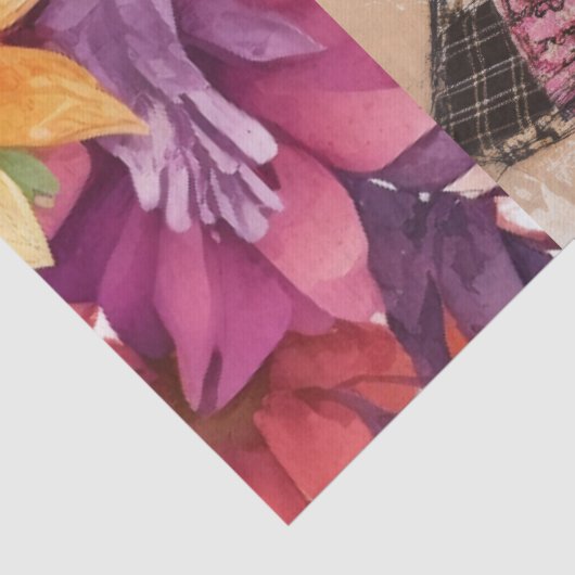 Beängstigendes Vintages Blumenkleid Ephemera Seidenpapier (Detail)