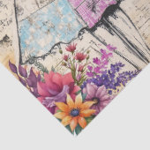 Beängstigendes Vintages Blumenkleid Ephemera Seidenpapier (Detail)