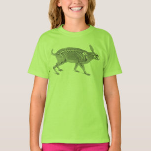 Beängstigendes Vintages Hasen-Skelett T-Shirt