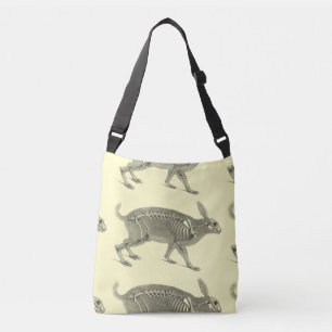 Beängstigendes Vintages Hasen-Skelett Tragetaschen Mit Langen Trägern