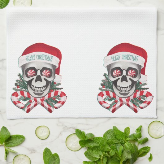 Beängstigendes Weihnachten Geschirrtuch (Gefaltet)