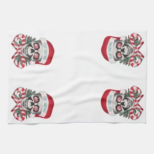 Beängstigendes Weihnachten Geschirrtuch (Horizontal)