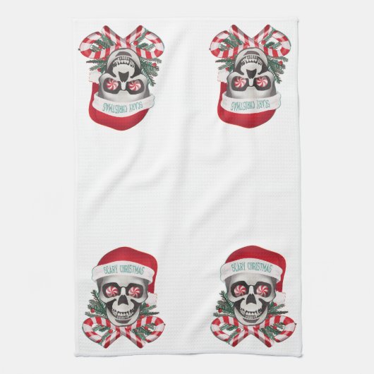 Beängstigendes Weihnachten Geschirrtuch (Vertikal)