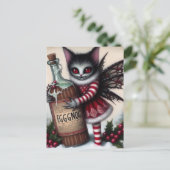 Beängstigendes Weihnachtsgebäck Kite mit Eggnog Postkarte (Stehend Vorderseite)