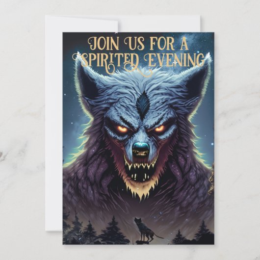 Beängstigendes Werewolf-Halloween-Party Einladung (Vorderseite)