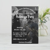 Beängstigendes Werewolf Spuk House Halloween-Party Einladung (Stehend Vorderseite)