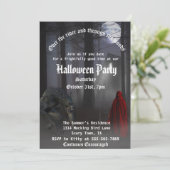 Beängstigendes Werwolf Red Riding Haube Halloween- Einladung (Stehend Vorderseite)