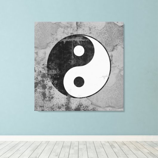 Beängstigendes Yin Yang-Symbol Leinwanddruck (Insitu (Holzboden))