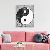 Beängstigendes Yin Yang-Symbol Leinwanddruck (Insitu (Wohnzimmer))