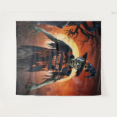 Beängstigendes Zombie zu Friedhofshaupferd Wandteppich (Vorderseite (Horizontal))