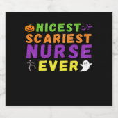 Beängstigendste Nurse überhaupt lustig Halloween C Schaumweinetikett (Einzelnes Label)