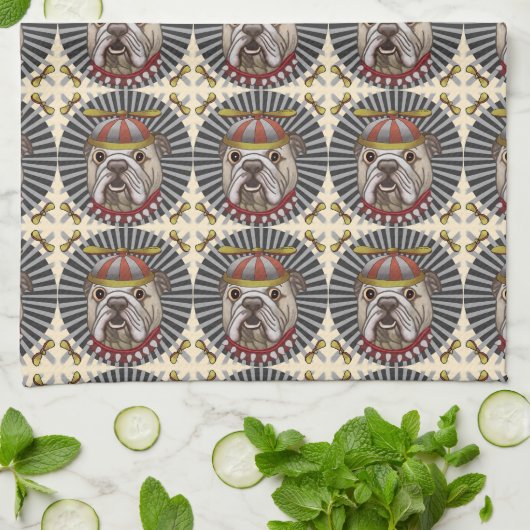 Beanie Bulldog Geschirrtuch (Gefaltet)