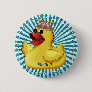 Beanie Hat Rubber Duck Button