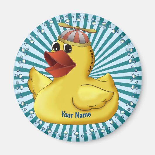 Beanie Hat Rubber Duck Magnet (Vorne)