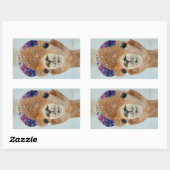 Beanie Llama Rechteckiger Aufkleber (Blatt)