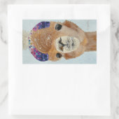 Beanie Llama Rechteckiger Aufkleber (Tasche)