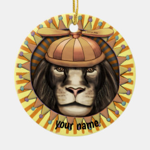 Beanie Löwe Keramik Ornament