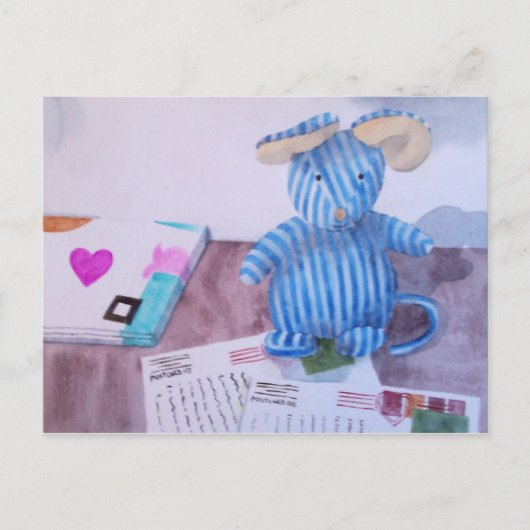 Beanie schreibt seine Postkarten (Vorderseite)