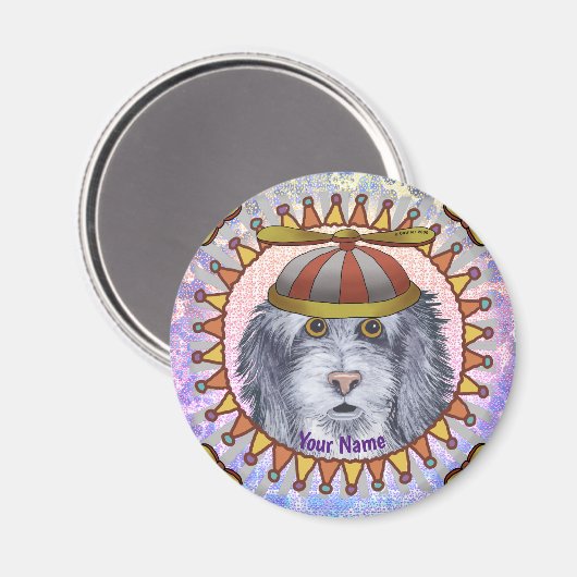 Beanie SheepDog Magnet (Vorderseite/Rückseite)