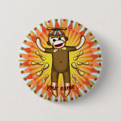 Beanie Sock Monkey Button (Vorderseite)