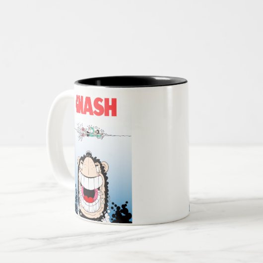 Beano Gnasher "Jaws" parody coffee Tasse ☕️ (Vorderseite Links)