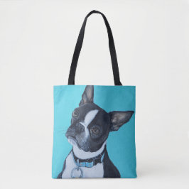 Beans the Boston Terrier Painting Tasche