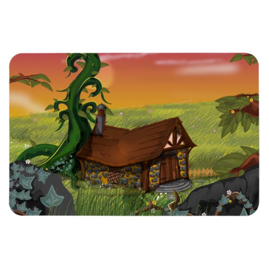 Beanstalk Hütte Cartoon Magnet (Horizontal)