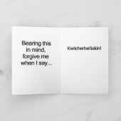 Beanstandung der BIrthday-Karte beenden Karte (Innenseite)